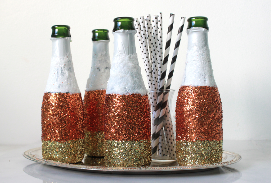 Miss Kris Glitter Champagen Bottles DIY 2 Halloween